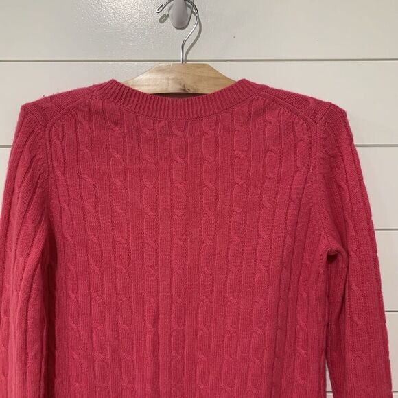 Vineyard Vines | Cashmere Sweater Pink Cable Knit Pullover Crewneck- Size Small - Picture 6 of 7